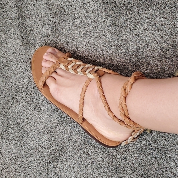 Zimmermann Womens Link Weave Tie Leather Gladiator Flats Sandals sz 36 US 5.5 - Picture 4 of 15